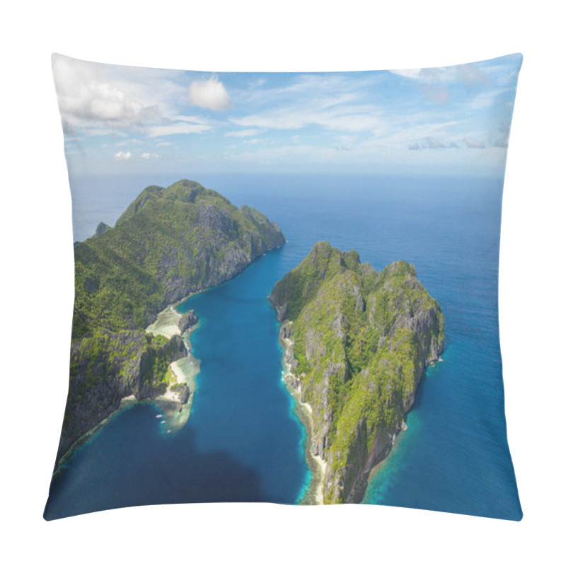 Personality  Tropical Islands With Blue Sea. Tapiutan And Matinloc. El Nido, Philippines. Pillow Covers