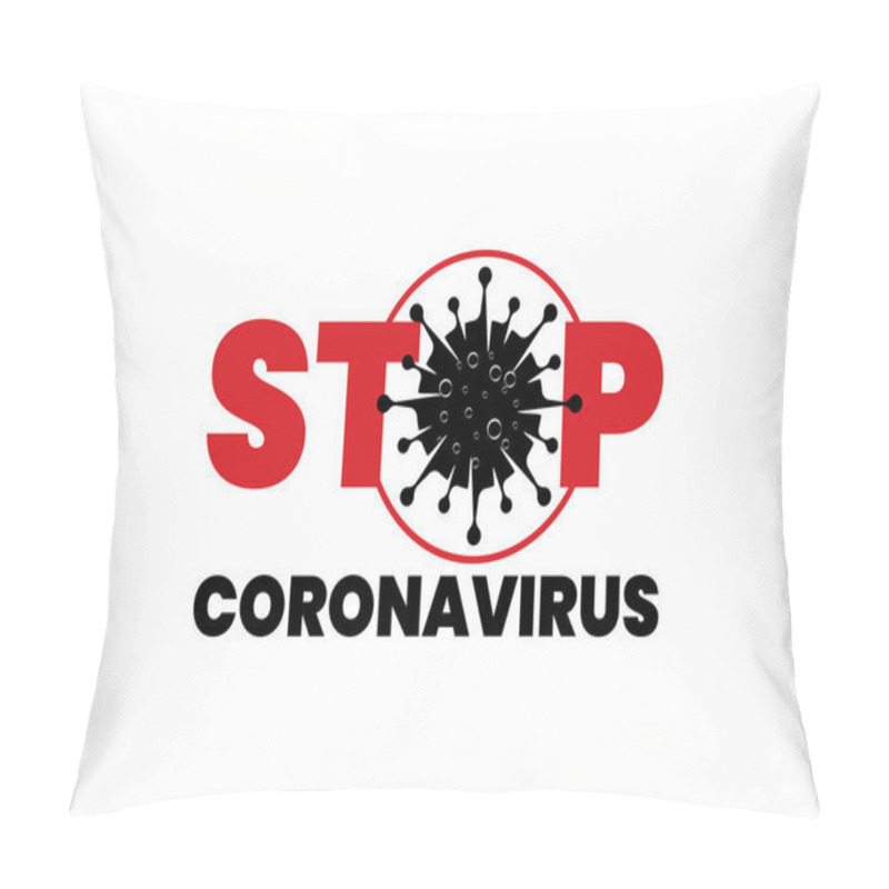 Personality  Coronavirus (Covid-19). Symbol Of The Fight Against Coronovirus. Stop Virus Sign. Coronovirus Infection Emblem Flat Vector Illustration. Pillow Covers