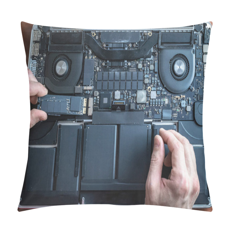 Personality  Technology Maintenance Hardware From Man Engineer. Repair Computers. Electronic Technician Pc Service Pillow Covers