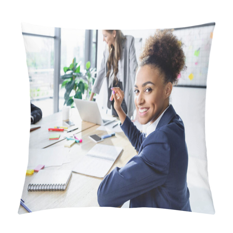 Personality  African American Businesswoman In Office Pillow Covers