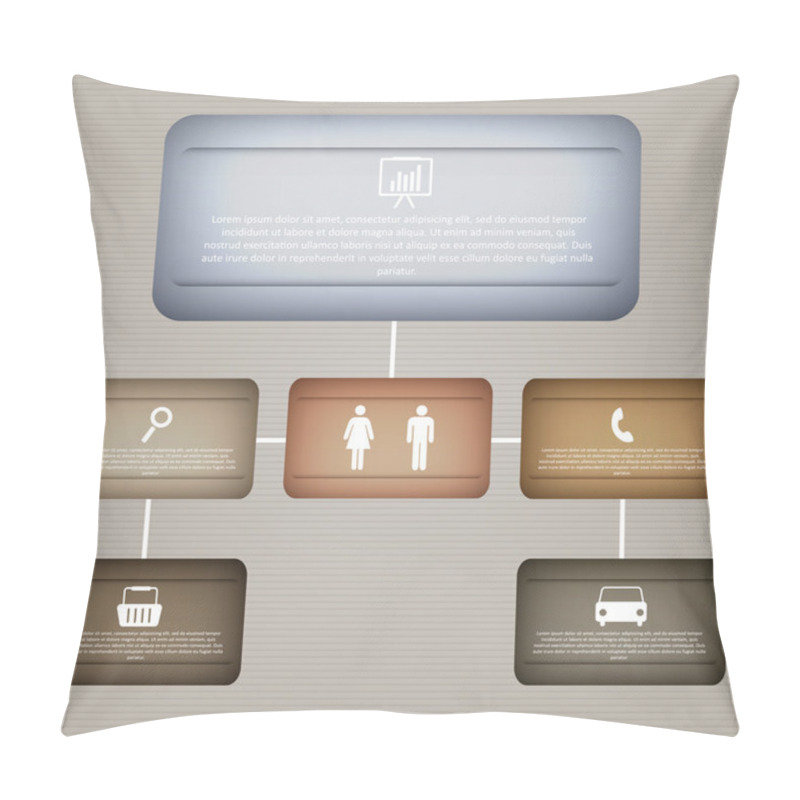 Personality  Office And Business Icons. Vector Pillow Covers