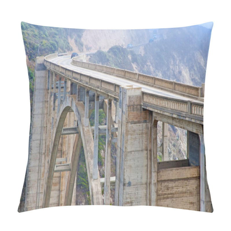 Personality  Bixby Bridge, Pacific Coast Highway In Big Sur, California Pillow Covers