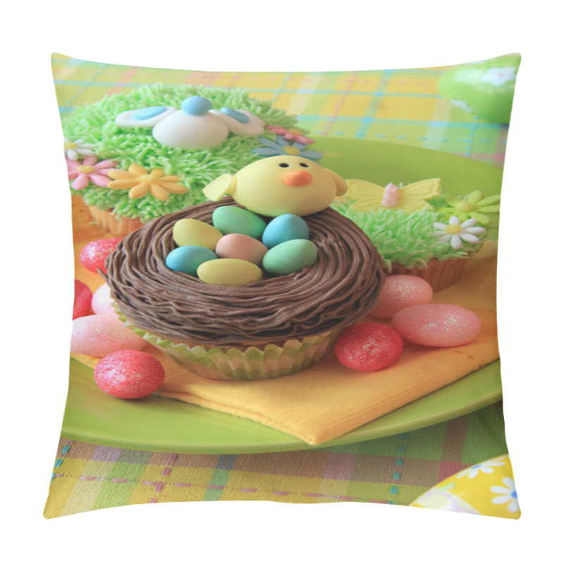 Personality  Easter Cupcake With Easter Eggs Pillow Covers