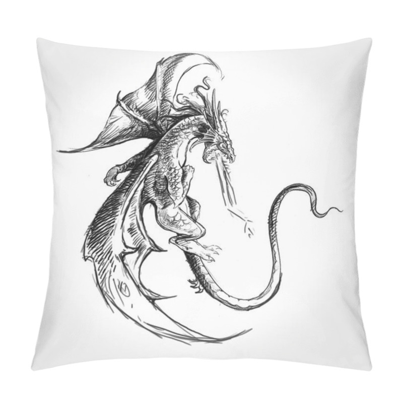 Personality  Dragon, Handmade Tattoo Drawing Pillow Covers