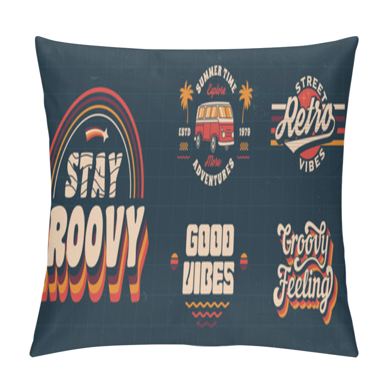 Personality  Vector Illustration Of A Set Of Groov Style Symbols. Pillow Covers