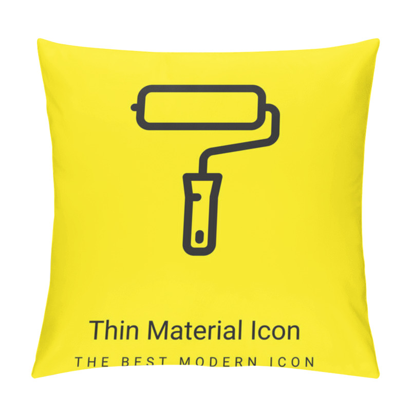 Personality  Big Paint Roller Minimal Bright Yellow Material Icon Pillow Covers