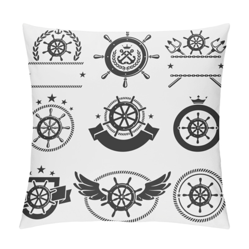 Personality  Ship Steering Wheel Set. Pillow Covers