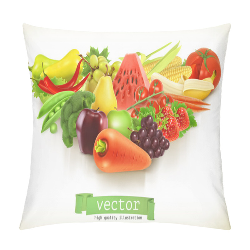 Personality  Fruits And Vegetables Illustration Pillow Covers