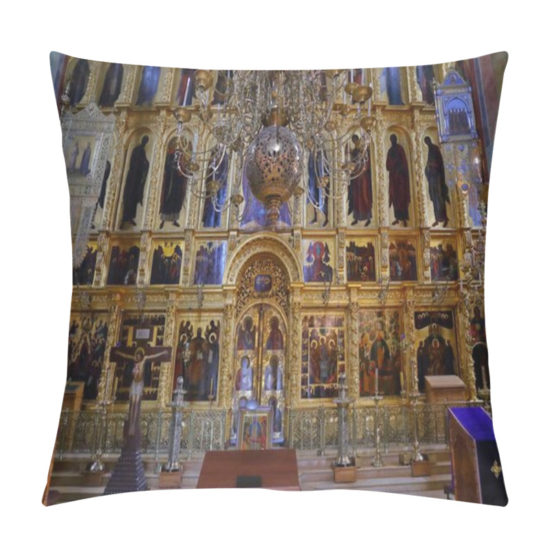 Personality  Interior Of Dormition - Assumption Cathedral. In The Trinity Lavra Of St. Sergius Pillow Covers