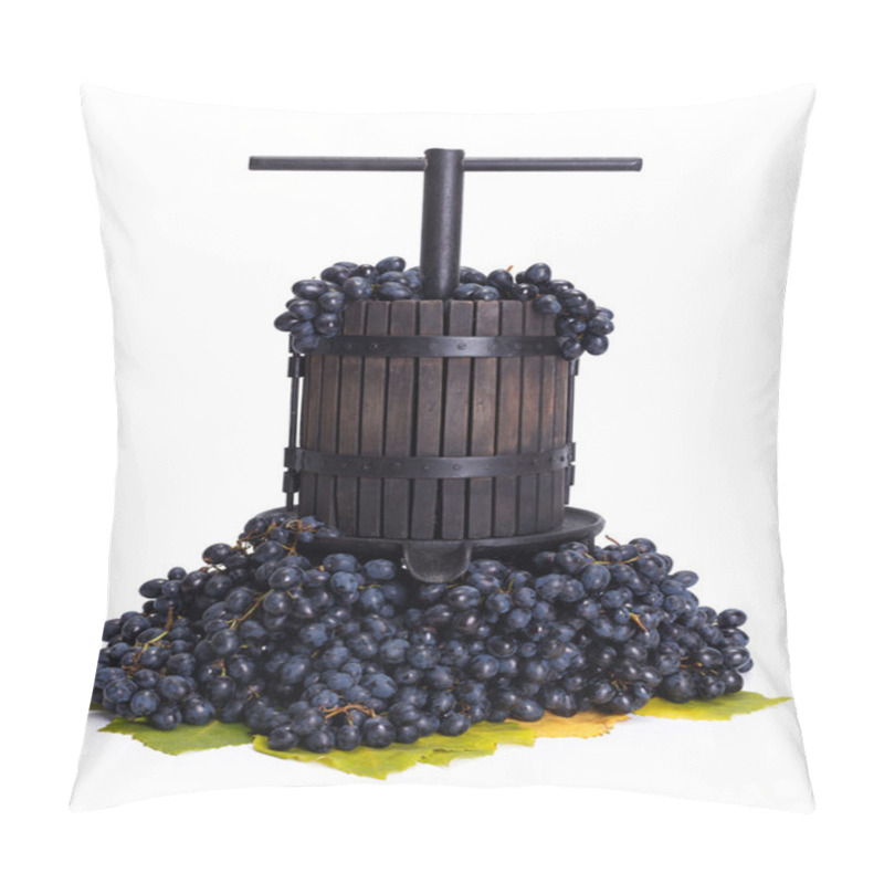 Personality  Traditional Manual Grape Pressing Utensil With Blue Grapes Pillow Covers