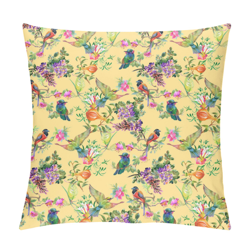 Personality  Pattern With Beautiful Flowers And Birds Pillow Covers