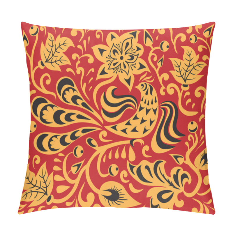 Personality  Floral Pattern With Fire Bird Pillow Covers