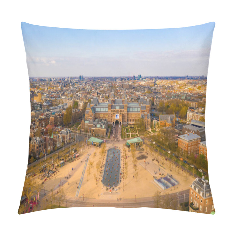 Personality  April 3, 2019. Amsterdam, Netherlands. Aerial View Of The The Rijksmuseum. Netherlands National Museum Dedicated To Arts And History. Pillow Covers