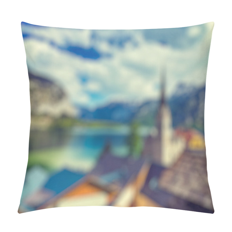 Personality  Austria Blurred Background Hallstatt Village Pillow Covers