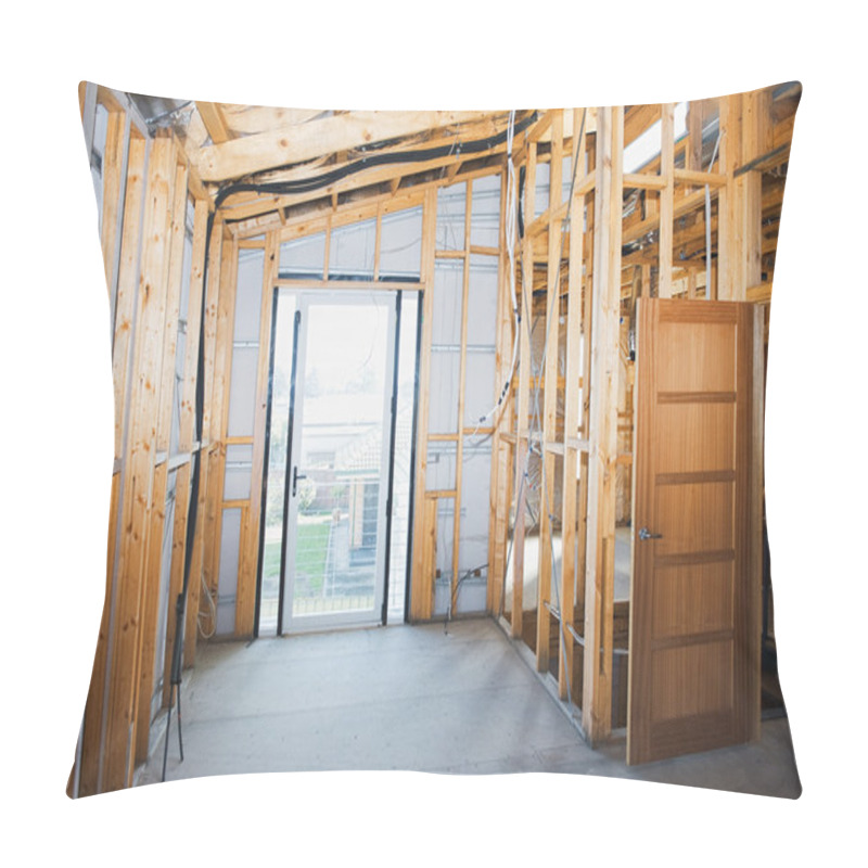 Personality  Interior Of Construction Home Pillow Covers