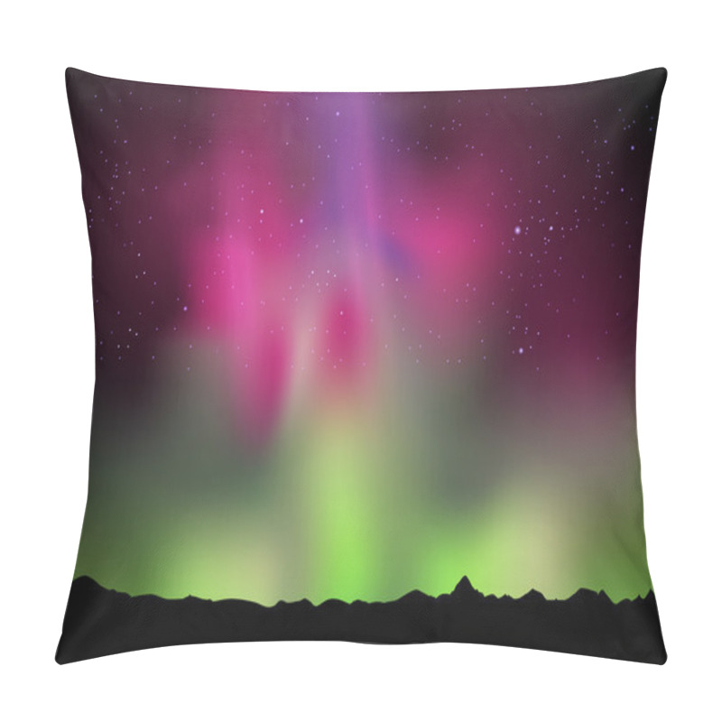 Personality  Vector Illustration Of The Northern Lights Aurora In The Sky, Easy All Editable Pillow Covers