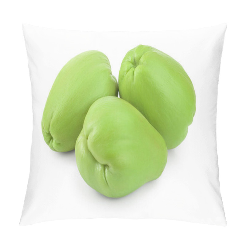 Personality  Fresh Chayote Vegetable Isolated On White Background Pillow Covers