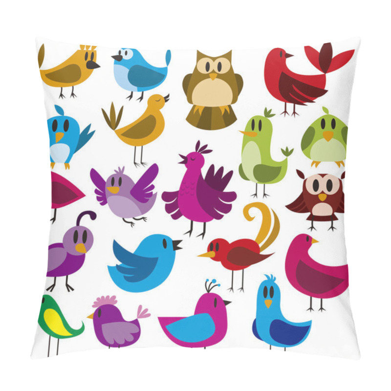 Personality  Birds Vector Set Pillow Covers