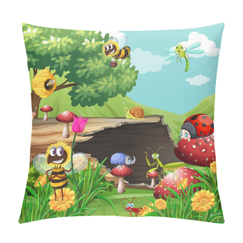 Personality  Many Insects In The Garden Pillow Covers