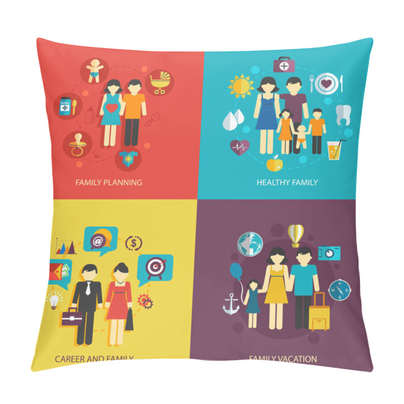 Personality  Family Flat Set Pillow Covers