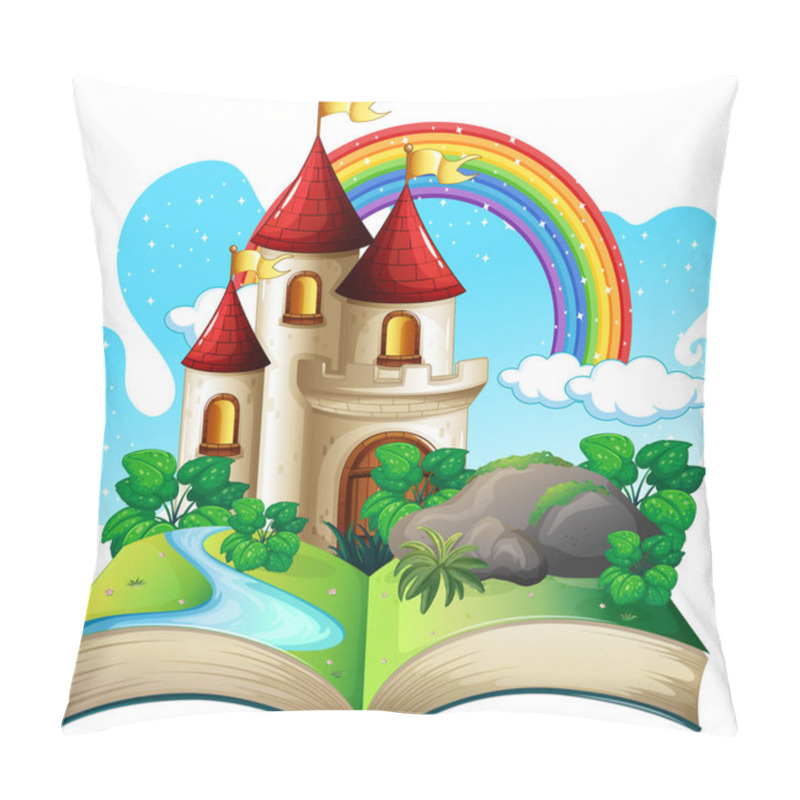 Personality  3D Pop Up Book With Castle Fairy Tale Theme Illustration Pillow Covers