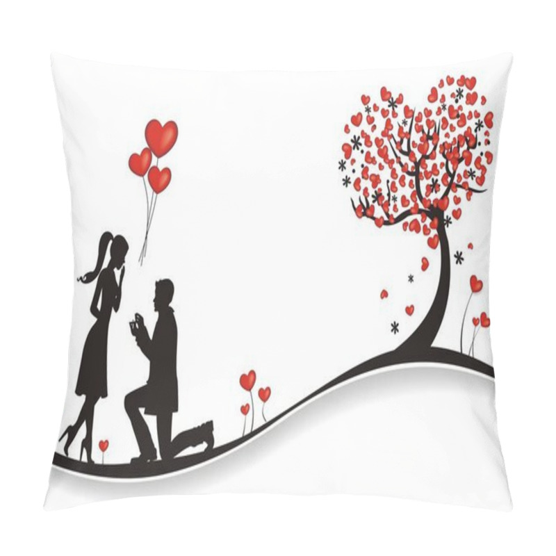 Personality  Valentines Background With Love Couple Pillow Covers