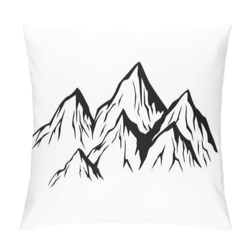 Personality  Mountains Silhouette Design. Adventure Logo, Sign And Symbol. Pillow Covers