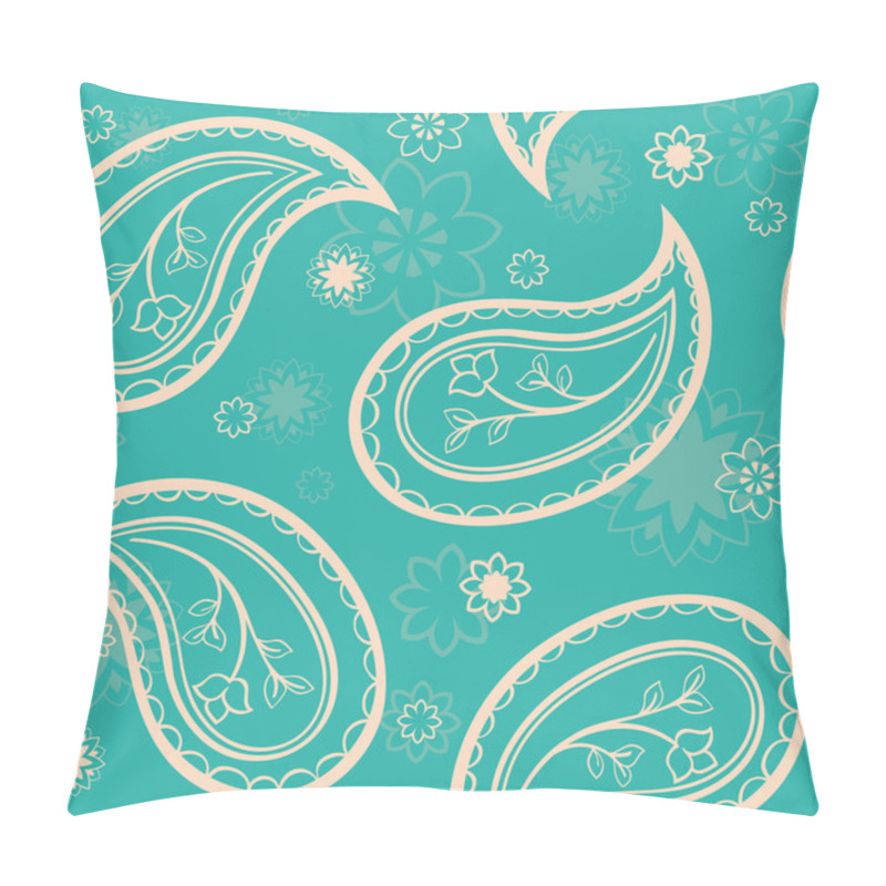 Personality  Turquoise Pattern Of Floral Paisley.  Pillow Covers