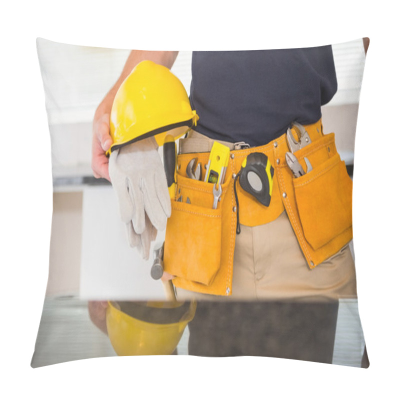 Personality  Close Up Of Man With Tool Belt  Pillow Covers