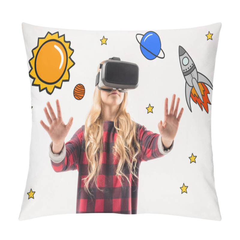 Personality  Girl Wearing Virtual Reality Headset Pillow Covers