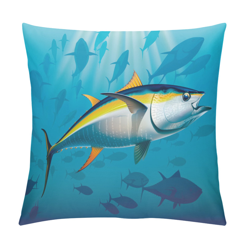 Personality  Shoal Of Yellowfin Tuna Pillow Covers