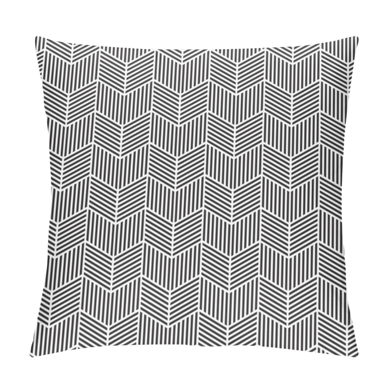 Personality  Seamless Chevron Pattern Texture, Etched With Parallel Line Shading. Vector Illustration. Pillow Covers