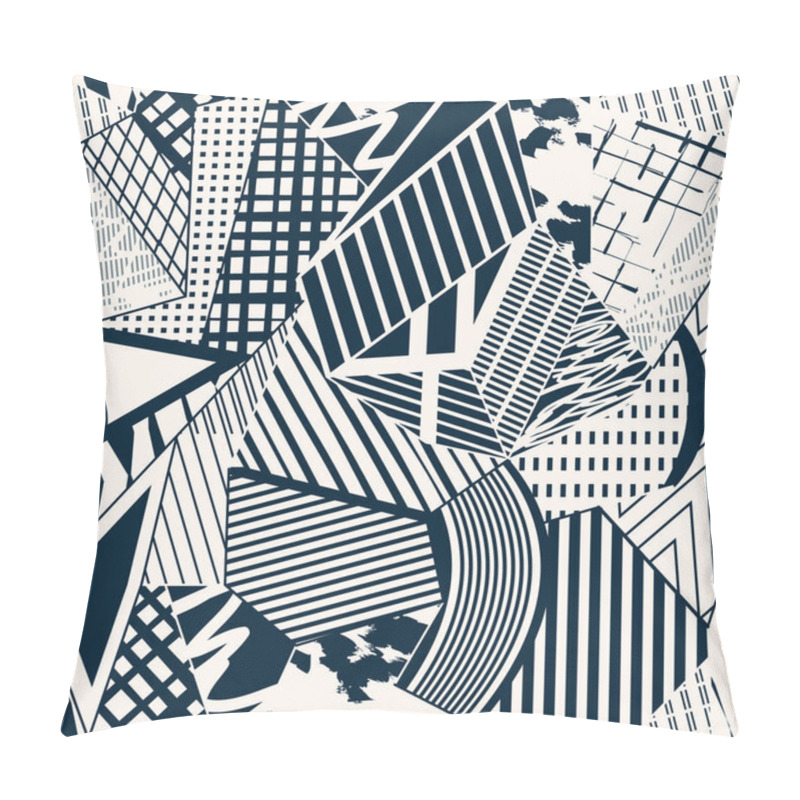 Personality  Artistic Collage Seamless Pattern. Cool, Futuristic, Abstract Vector Illustration. Pillow Covers