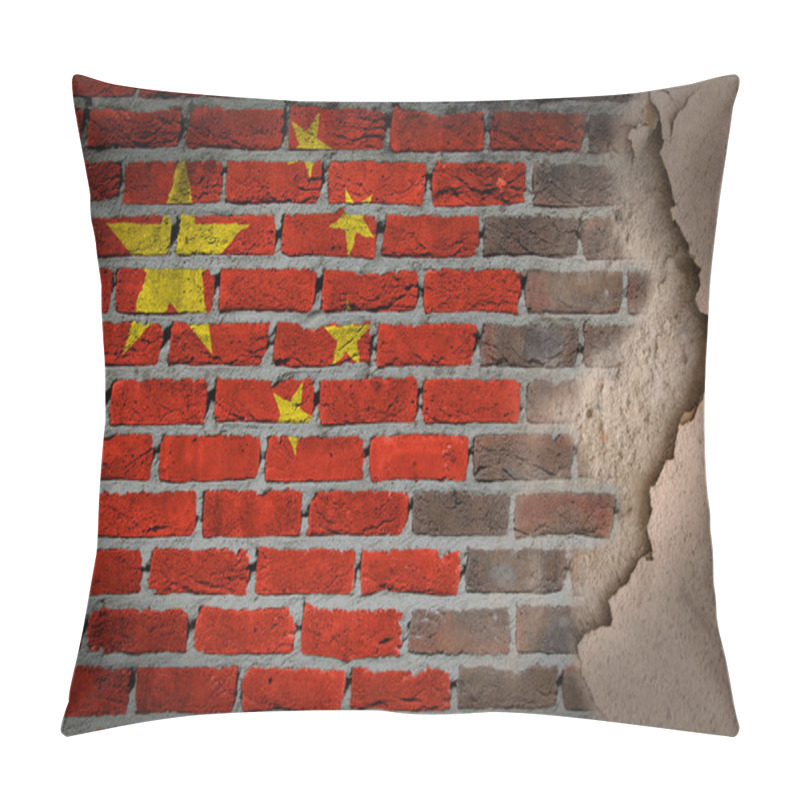 Personality  Dark Brick Wall With Plaster - China Pillow Covers