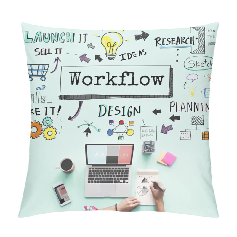 Personality  Man Working With Laptop Pillow Covers