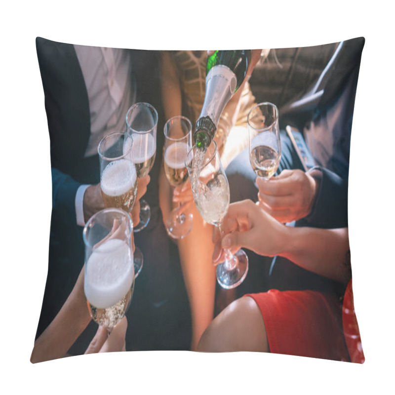 Personality  Party People Celebrating With Champagne Pillow Covers