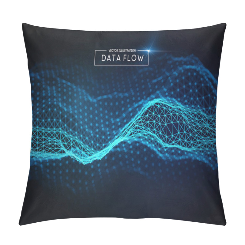 Personality  Computer Data Flow Background. Vector EPS 10. Big Data Network Technology Wave. Pillow Covers