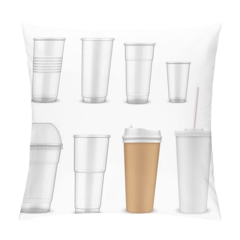 Personality  Plastic And Paper Cups, Mugs Of Takeaway Drinks Pillow Covers