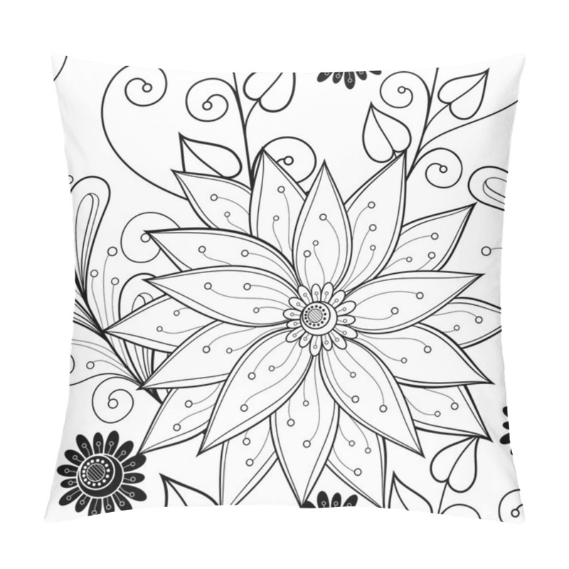 Personality  Seamless Abstract Monochrome Floral Pattern Pillow Covers