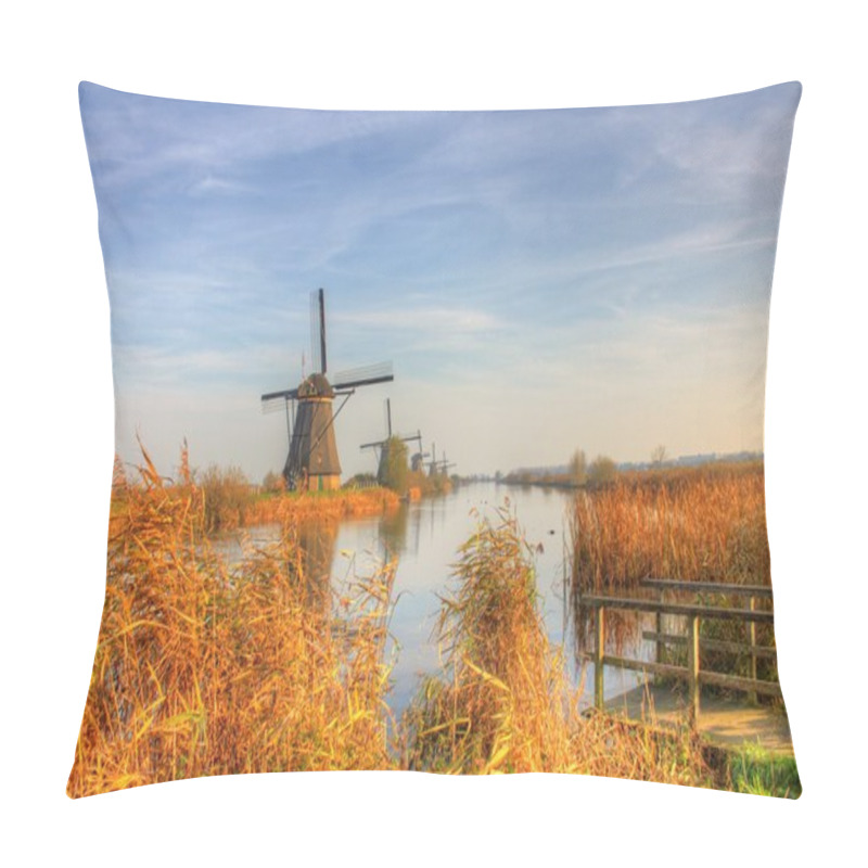 Personality  Windmill In Countryside Kinderdijk Pillow Covers