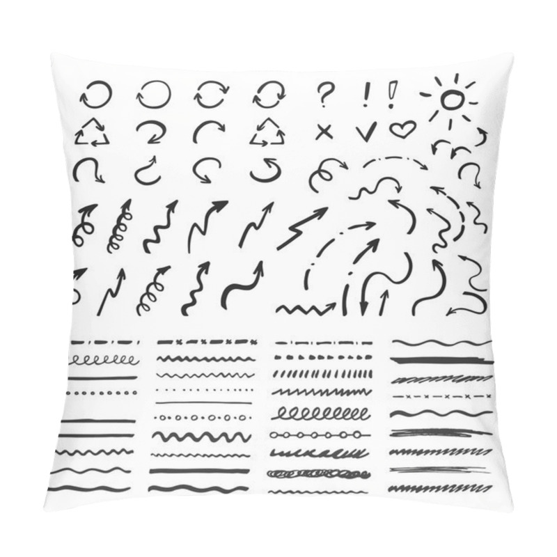 Personality  Black Marker Strokes Set Pillow Covers