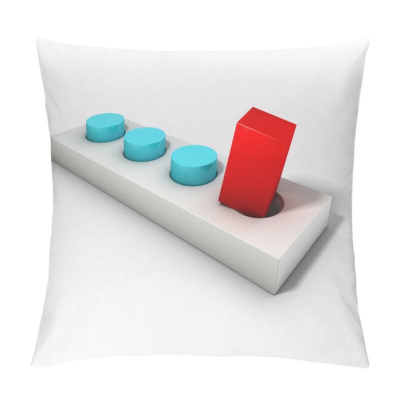 Personality  Red Square Peg And A Round Hole Over Bright Limbo Pillow Covers