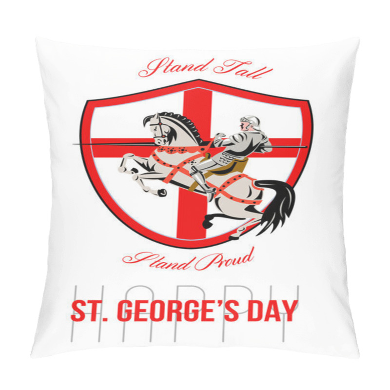 Personality  Stand Tall Happy St George Day Retro Poster Pillow Covers