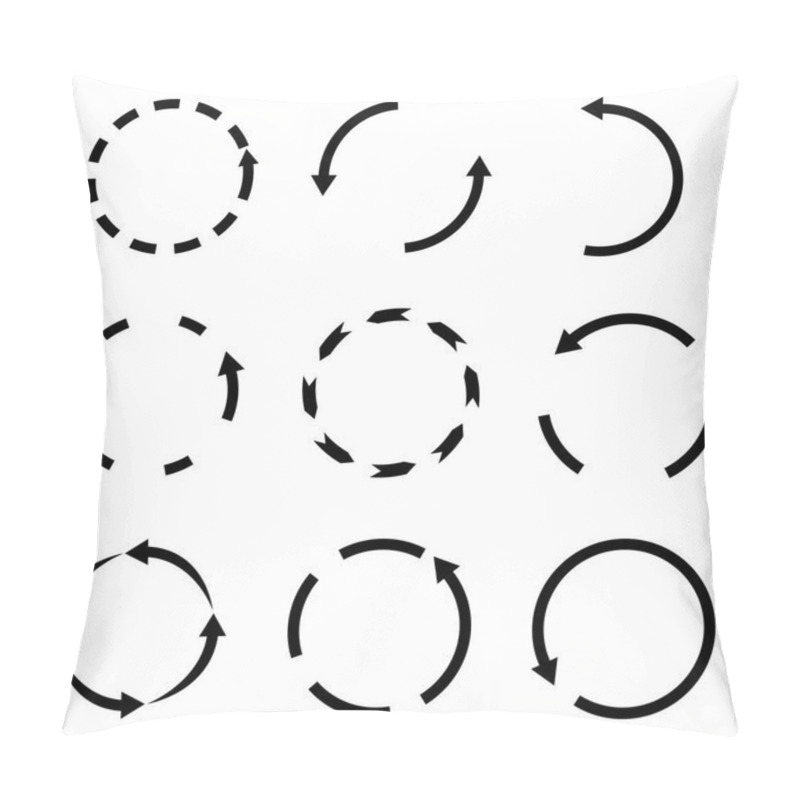 Personality  Circle Arrow Icon Vector Flat Design Pillow Covers