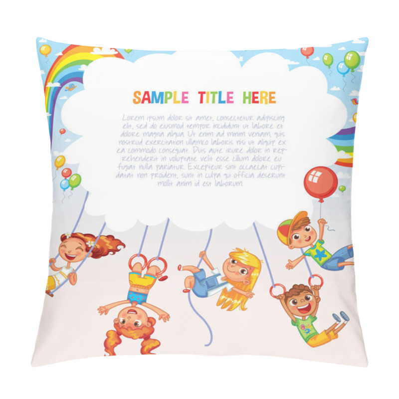 Personality  Template Is Ready For Advertising Of Children's Entertainment Center Or Amusement Park Pillow Covers