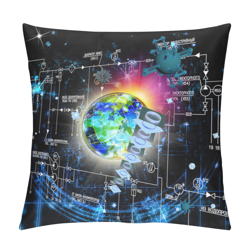 Personality  New Engineering Cosmic Technology Pillow Covers