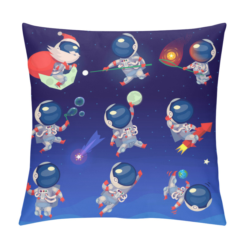 Personality  Set Of Cute Astronauts In Space Pillow Covers