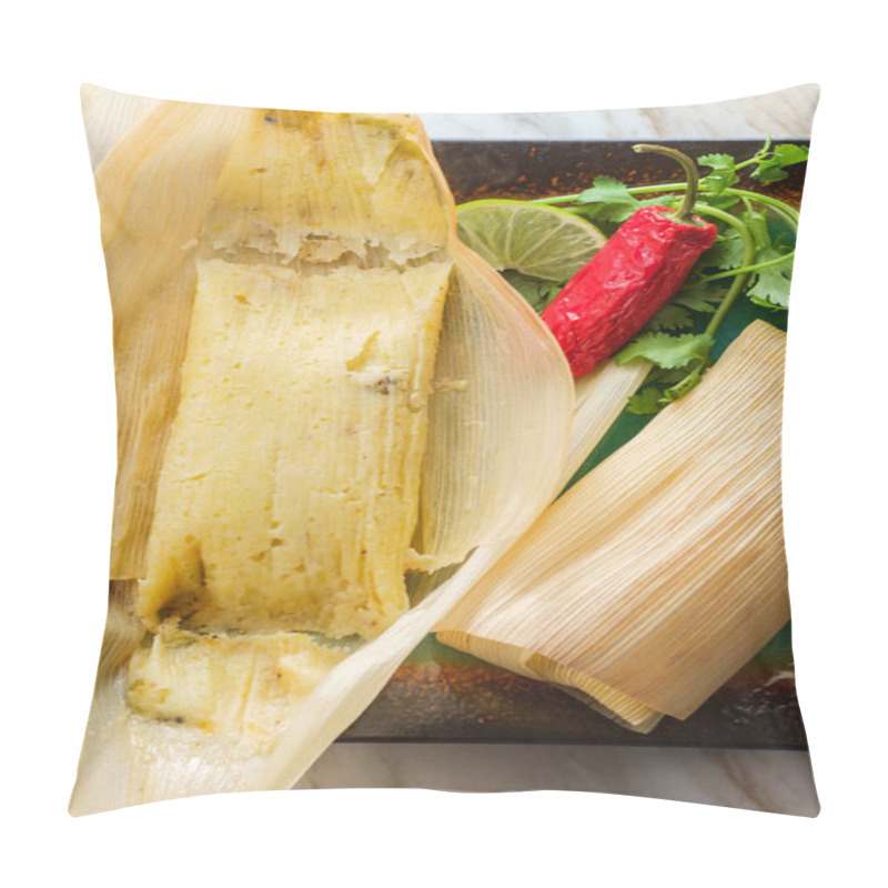 Personality  Mexican Steamed Chili And Cheese Masa Tamales Wrapped In Corn Husk Pillow Covers