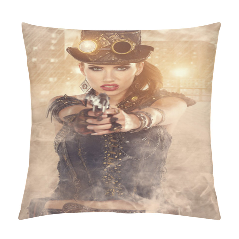 Personality  Steampunk Fashion Woman Pillow Covers