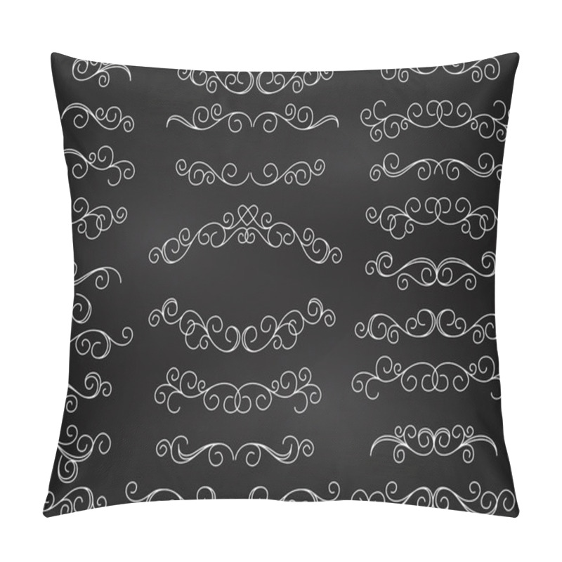 Personality  Chalkboard Hand Drawn Vector Flourishes And Frame With Heart Pillow Covers